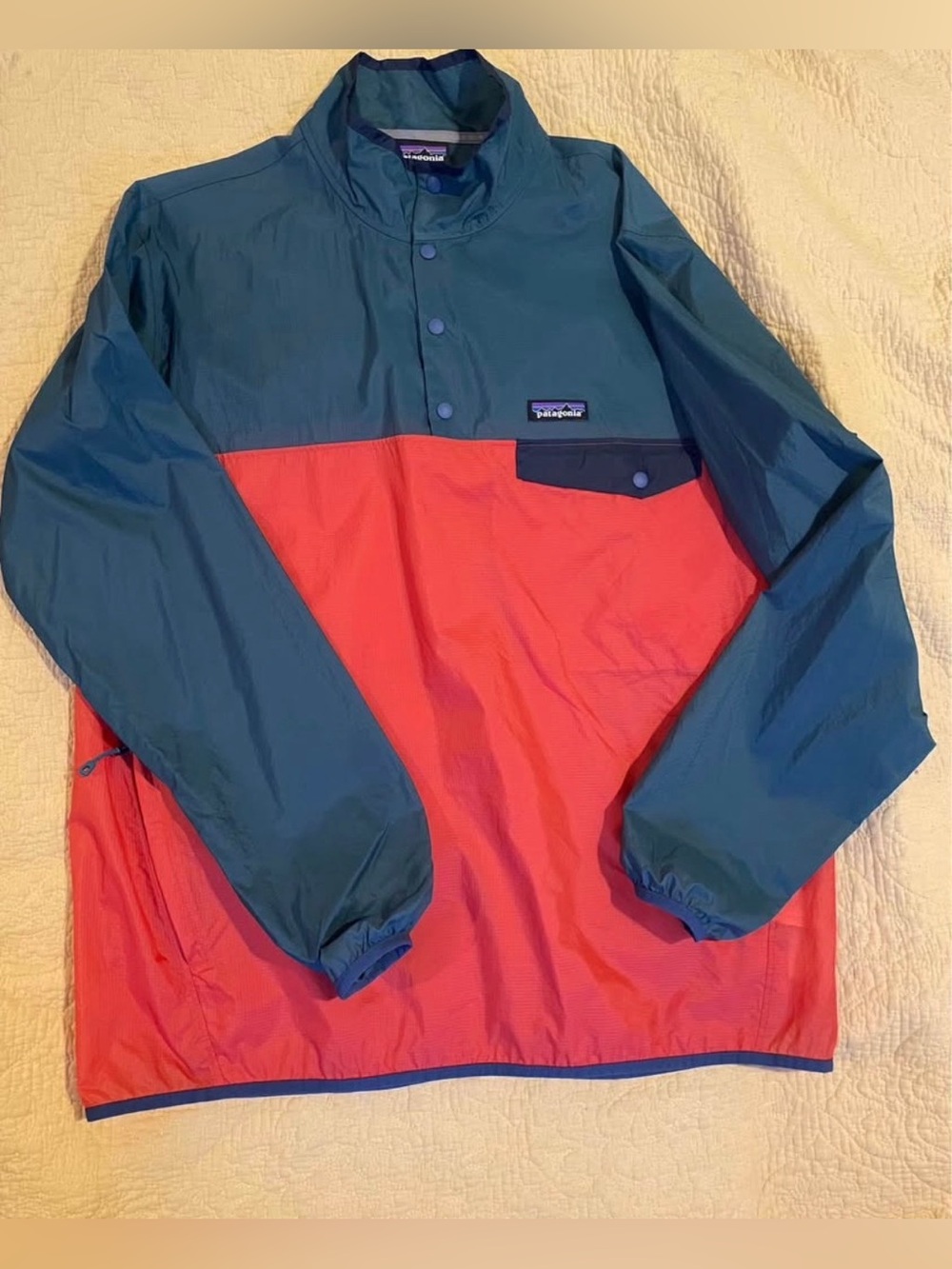 PATAGONIA | 2-TONE PULLOVER Jacket - Teal & Coral